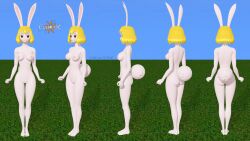 3d_(artwork) absurd_res anthro blonde_hair carrot_(one_piece) celces_(artist) digital_media_(artwork) female female_only hair hi_res lagomorph leporid long_ears mammal minkmen_(one_piece) multiple_poses nipples nude one_piece pose rabbit sky smile solo tail_tuft tuft white_body white_tail