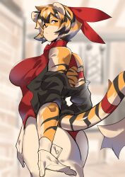 1girls anthro arknights aspirindabaitu big_breasts breasts female looking_at_viewer mx99926 solo solo_female tagme tiger tiger_girl waai_fu_(arknights)