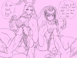 alternate_costume bunny_ears bunny_girl bunnysuit dialogue dragon_blanche english_text erection fire_emblem fire_emblem_awakening fire_emblem_echoes:_shadows_of_valentia fire_emblem_heroes foot_fetish foot_focus male malesub nintendo official_alternate_costume penis sonya_(fire_emblem) sonya_(spring)_(fire_emblem) text tharja_(fire_emblem) tharja_(spring)_(fire_emblem)