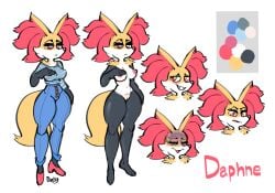 2022 anthro breasts canid clothed clothed_anthro clothed_female clothing curvy_figure delphox doolyboobieboy female footwear fully_clothed generation_6_pokemon genitals grin hand_on_breast hi_res hourglass_figure mammal mature_female model_sheet nintendo nipples nude nude_anthro nude_female off/on pokemon pokemon_(species) pokemorph pussy shoes smile solo video_games wide_hips