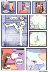 ass badapple69 big_breasts cartoon_network clothed_male_nude_female comic fingering gem_(species) greg_universe humor masturbation nude_female pearl_(steven_universe) petite pussy shower steven_universe webcomic