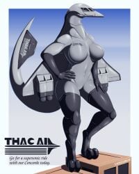 a-bac_concorde aeromorph aircraft box eyeless grey_body landing_gear living_aircraft living_machine simple_background tail thacurus thighhighs wings