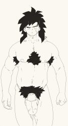 balls big_balls big_penis broly broly_(dragon_ball_super) bulge dragon_ball dragon_ball_super flaccid gay male male_only minkoni2 monochrome muscles muscular no_color penis scar scar_on_face solo solo_male thong