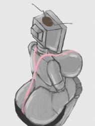 big_breasts bikini el_ultimo_tvnauta eyebrows female female_only grey_body grey_skin motomami perfectos_desconocidos robot robot_girl rule_63 simple_background tv_femina_(el_ultimo_tvnauta) tv_head