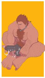 abs balls bara biceps big_balls big_penis boner cum danganronpa erection facial_hair gay gorilla gorilleon hairy kuwata_leon male male_only minkoni2 muscle muscles muscular nipple_piercing nude penis penis_piercing smooth_skin solo solo_male spread_legs veiny_penis