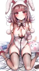 breasts bunny_ears bunny_girl bunnysuit cleavage danganronpa danganronpa_2:_goodbye_despair female_only fishnets large_breasts mole mole_on_breast nanami_chiaki sak_(lemondisk) smooth_skin super_danganronpa_2 thick_thighs thighs