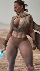 1girls 3d abs alternate_breast_size alternate_costume armwear ass athletic athletic_female big_ass big_breasts blue_lightsaber bracelet breasts brown_clothing brown_hair cga3d cleavage clothed clothed_female clothing curvaceous curvy curvy_female curvy_figure daisy_ridley desert erotichris eyelashes eyes female female_only fingernails fit fit_female front_view hair holding_object holding_sword holding_weapon human human_only light-skinned_female light_skin lightsaber long_fingernails long_nails melee_weapon muscular muscular_female nails open_eyes outside panties parted_lips patreon rey sand sideboob signature skimpy solo solo_female star_wars sword teeth the_force_awakens the_last_jedi the_rise_of_skywalker thick_thighs thighs tied_hair underwear voluptuous voluptuous_female weapon wide_hips