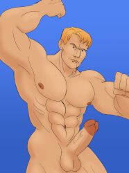 abs altered_beast bara blonde_hair centurion_(altered_beast) drawfag drawthread_request male_only naked nipples nude pecs penis sega