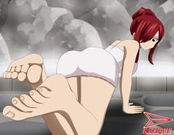 1girls all_fours arched_back ass bare_arms bare_shoulders barefoot bathrobe bent_over black_eyes erza_scarlet fairy_tail feet feet_up female female_focus female_only foot_fetish foot_focus hair_over_one_eye hot_spring kacique legs legs_up looking_at_viewer looking_back on_all_fours outdoors outside ponytail presenting_ass presenting_feet presenting_soles red_hair smile smiling smiling_at_viewer soles solo solo_female solo_focus thighs tied_hair toes towel towel_only