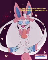 absurd_res anatomically_correct anatomically_correct_genitalia anatomically_correct_penis animal_genitalia animal_penis anus ass balls big_penis canid canine canine_penis eeveelution english_text femboy feral fur generation_6_pokemon genitals girly hi_res huge_cock interspecies inviting jozzz male male/male male_only male_sylveon mammal nintendo paws penis pink_body pink_fur pokemon pokemon_(species) pokephilia seductive solo solo_focus spread_anus spreading sylveon text tongue video_games white_body white_fur