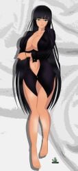 blue_eyes dakimakura dark_blue_hair dark_hair female gold_lipstick long_hair nepthys_himejima_(noir-black-shooter) noir-black-shooter oc original original_character tan_skin tanned_female very_long_hair