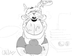 1futa big_breasts breasts bulge clothed clothing deer fully_clothed furry futa_only futanari huge_balls huge_breasts low-angle_view monochrome penis shorts sketch skullfvckerz solo squatting sweat tagme thick_thighs wide_hips