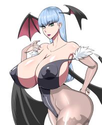 areola_bulge areolae ass belly belly_button big_ass big_breasts breasts busty clothing darkstalkers erect_nipples erect_nipples_under_clothes huge_breasts large_ass large_breasts looking_at_viewer makeup ml morrigan_aensland nipple_bulge nipples oneekyou skimpy skimpy_clothes succubus thick thick_ass thick_hips thick_thighs voluptuous wide_hips