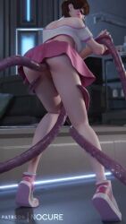 1girls 3d 9:16 anal animated asian asian_female ass brown_hair clothing d.va discko_d.va double_anal female female_only from_behind knees_together_feet_apart no_sound nocure21o overwatch penetration pink_skirt purple_tentacles pussy restrained sex short_hair shorter_than_30_seconds skirt skirt_lift spread_anus spreading standing tentacle triple_anal vertical_video video