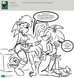 anthro black_and_white incest licking_pussy manic_the_hedgehog pussy sega sonia_the_hedgehog sonic_(series) sonic_oc sonic_the_hedgehog_(series) sonic_underground