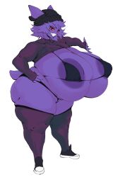 anthro beanie big_breasts breasts fat_ass female furrchan gengar huge_ass huge_breasts pokémon_(species) pokemon tagme thick_thighs