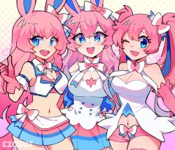 big_breasts breasts ciosuii eeveelution female fully_clothed generation_6_pokemon humanized no_sex pokémon_(species) pokemon sylveon tagme