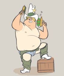 1boy briefs cowboy cowboy_hat drawfag drawthread_request fat fat_man male male_focus male_only obese obese_male overweight overweight_male owen_(tdi) total_drama_island