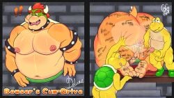 !! 3boys absurd_res anal anthro ass big_butt bodily_fluids body_writing bowser butt_grab cocoronut cum cum_in_ass cum_inside gay genital_fluids group hand_on_butt hi_res koopa koopa_troopa male male/male male_only mario_(series) nintendo overweight overweight_male public_use scalie spread_butt spreading squish super_mario_bros. superchub thick_thighs through_wall video_games