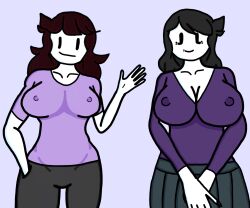 blush fartoohorny flashing jaiden jaiden_animations jaidens_mom looking_at_viewer milf mob_face mother mother_and_daughter youtube