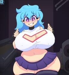 big_ass big_breasts breasts chonk_mama chubby female friday_night_funkin hearts_in_eyes popa_nsfw purple_eyes sky_(friday_night_funkin) skyblue tagme