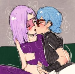 2boys chibi duo gay ghiaccio jojo's_bizarre_adventure kissing male/male male_only melone vento_aureo yaoi