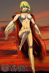 1girls cape dc dc_comics female female_only kara_zor-el nude nude_female solo solo_female supergirl tenshiheartfang