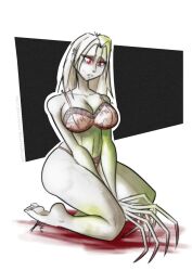 1girls 2d big_breasts blood bra cleavage clothing crying female female_only kneeling left_4_dead left_4_dead_(series) pale_skin panties red_eyes sexualyeti solo the_witch underwear white_hair witch_(left_4_dead) zombie zombie_girl