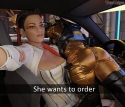 2girls apex_legends ass ass_focus big_ass big_breasts cleavage corset dark-skinned_female female female_focus female_only he_wants_to_order light-skinned_female loba_(apex_legends) meme multiple_girls respawn_entertainment selfie snapchat tights valkyrie_(apex_legends) vonsvaigen yuri