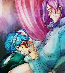 2boys duo gay ghiaccio jojo's_bizarre_adventure male/male male_only melone oral_sex vento_aureo yaoi