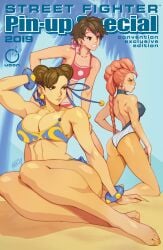 barefoot beach bikini capcom chun-li crimson_viper feet sakura_kasugano street_fighter street_fighter_iv udon_entertainment yellow_nails