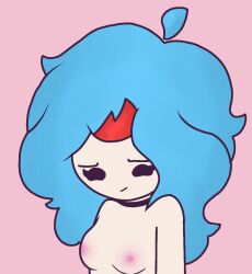 blue_hair breasts frank human rem_incredibox shy youtuber