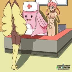 brainwash chansey collar empty_eyes femdom femsub furry hypnosis idpet large_breasts lopunny mind_control nude nurse_joy pokemon pokemon_(species) turning_the_tables