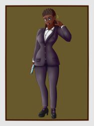 adekvatx dark-skinned_female female fully_clothed pre-transformation transformation