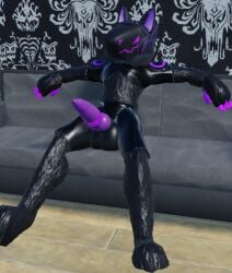 black_and_purple furry protogen purple_penis robot