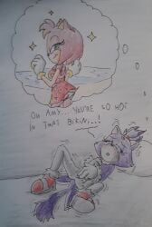 amy_rose bed bikini blaze_the_cat blush bra dark_room fully_clothed imagining jakee masturbation masturbation_through_clothing moaning_in_pleasure skirt sonic_(series) sonic_the_hedgehog_(series) spread_legs sweat yuri