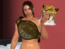 1girls 3d alluring championship_belt championship_belt_around_breasts female female_only jaguar_mask julia_chang king's_mask king_(tekken) namco nude purrbomb42 solo tekken tekken_2 tekken_3 tekken_4 tekken_5 tekken_5_dark_resurrection tekken_tag_tournament tekken_tag_tournament_2