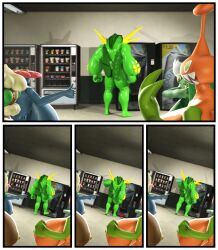 3d comic comic_page female female_focus hyper hyper_breasts mega_swampert mow_rotom no_humans pokemon rgtdwtbr roserade rotom source_filmmaker vileplume whimsicott