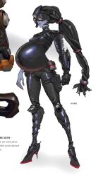 1girls belly big_belly breasts edit female hyper_belly jtng23 nipple_bulge overwatch pregnant screenshot_edit skintight small_breasts widowmaker