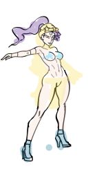 1girls artist_request breasts cleavage curvy_figure female high_heels human jojo's_bizarre_adventure light_skin long_hair midler purple_hair shounen_jump sketch stardust_crusaders villainess watercolor_(artwork)