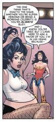 2girls belly big_belly big_breasts breasts dc_comics dialogue edit female hyper_belly jtng23 pregnant screenshot_edit text wonder_woman wonder_woman_(series) zatanna