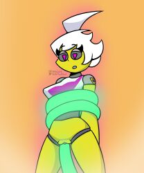 1girls female_focus geometry_dash pink_eyes robot robot_girl tentacle trianna_(yellolight) vaginal_penetration white_hair yellolight