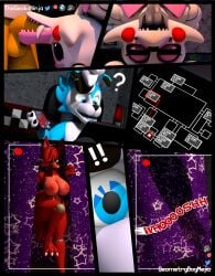 3_toes 3d 3d_(artwork) animatronic anthro big_breasts black_nose blue_body blue_eyes blue_fur bodily_fluids bondage bound breasts camera canid canine cellphone closed_eyes confusion cum cum_in_mouth cum_inside cum_on_tongue exclamation_point fan_character feet fellatio female five_nights_at_freddy's five_nights_at_freddy's_2 fox foxy_(fnaf) fur generation_7_pokemon genital_fluids genitals geometryboymejia geometryboymejia_(character) group hair hi_res holding_cellphone holding_object holding_phone holding_smartphone hook hook_hand licking licking_lips looking_at_monitor lycanroc machine male male/female mammal mangle_(fnaf) midnight_lycanroc mtf_crossgender multicolored_body multicolored_fur nintendo nipples open_mouth oral oral_penetration penetration penile penis penis_in_mouth phone pokemon pokemon_(species) question_mark red_body red_fur red_hair robot rule_63 scottgames sex smartphone suspended_sex suspension suspension_bondage thegeckoninja throat_swabbing toes tongue tongue_out two_tone_body two_tone_fur upside-down upside_down_fellatio video_games white_eyes white_hair yellow_body yellow_fur