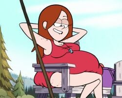 1girls bbw belly big_belly big_breasts blubberwhale_(artist) breasts edit fat female gravity_falls one-piece_swimsuit overweight red_hair screenshot_edit smooth_skin weight_gain wendy_corduroy