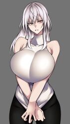 1girls big_breasts blush booty_shorts breast breast_bigger_than_head breasts camui_kamui_(hz_666v) clothed clothing curvy enormous_breasts female female_only fit fit_female hourglass_figure huge_breasts large_breasts legs light-skinned_female light_skin long_hair looking_at_viewer massive_breasts mommy_kink original pale-skinned_female round_breasts seductive seductive_eyes seductive_look seductive_smile shorts sleeveless smile solo tattoo thick thick_thighs thighs top_heavy turtleneck voluptuous voluptuous_female white_hair