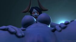 3d ambiguous_pov animated big_breasts black_hair blue_body blue_skin breasts coot27 cunnilingus demon_girl dota_2 facesitting female hands_on_thighs horn mole mp4 night nude pov pussy_close-up queen_of_pain red_eyes smile sound sound_edit succubus tagme video