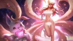 1girls ahri censored female large_breasts league_of_legends legs long_legs low_res lowres richtofen solo star_guardian_ahri star_guardian_series tagme tails thighs vastaya wide_hips