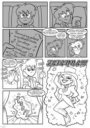 1boy 1boy1girl 1girls big_breasts breasts bulge censored comic dc dc_comics dc_super_hero_girls dialogue english_text erection female kissing line_art magic magic_wand magician_hat male monochrome original_character planz34 pussy self_insert smooth_skin speech_bubble thick_thighs top_hat undressing wide_hips zatanna zatanna_zatara zee_zatara
