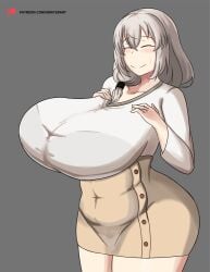 1girls amaterart big_breasts breasts breasts busty closed_eyes closed_eyes curvaceous curvy curvy_body curvy_female female female_focus female_only huge_breasts large_breasts massive_breasts milf mother solo solo_female solo_focus uzaki-chan_wa_asobitai! uzaki_tsuki voluptuous