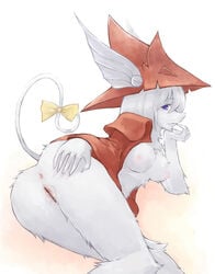 1girls anus ass bottomless breasts burmecian censored female final_fantasy final_fantasy_ix freya_crescent half-dressed on_side presenting pussy rat rodent solo urin video_games